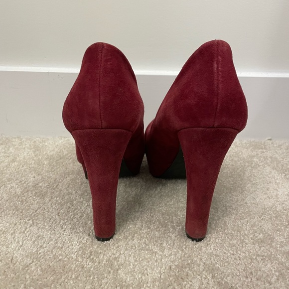 Burgundy red aldo chunky real suede heel size 38 - Picture 4 of 4